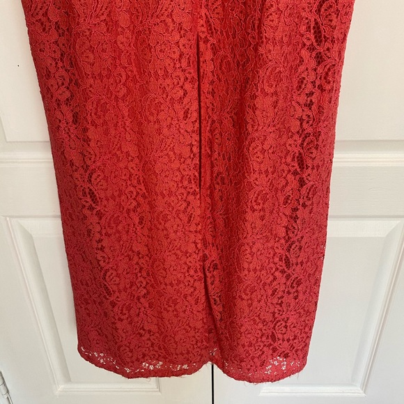 Adrianna Papell Maxi Lace Dress in Coral - Picture 5 of 12